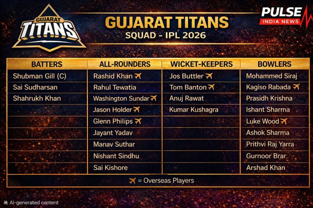 Gujarat Titans 2026: Gill’s Biggest Test Yet… Title Run or Sudden Collapse? GT Full Squad