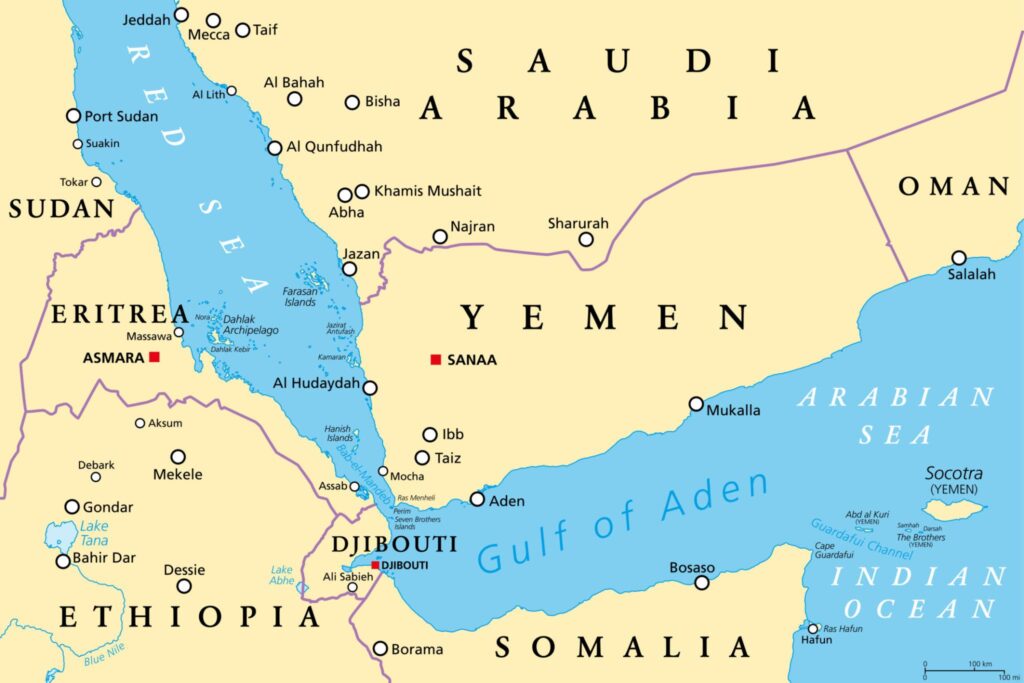 Yemen Bab el Mandeb strategic map