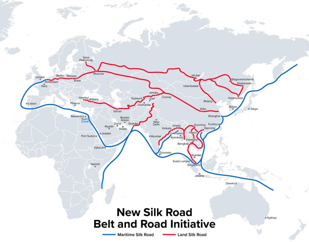 India’s Foreign Policy: Balancing History, Strategy and Regional Competition in Asia Geopolitical map showing New Silkm Road, Belt and Road Initiative