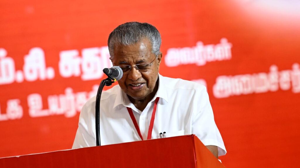 Kerala Assembly Elections 2026 Kerala Chief Minister Pinarayi Vijayan addressing a political rally
