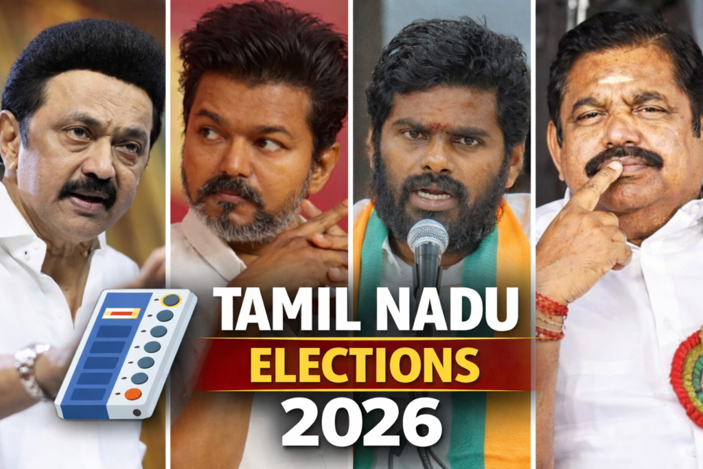 Tamil Nadu Assembly Elections 2026: Schedule, Seats, Parties, Alliances, Manifestos and Strategies tamil nadu elections 2026 political leaders mk stalin vijay annamalai edappadi palaniswami vote symbol