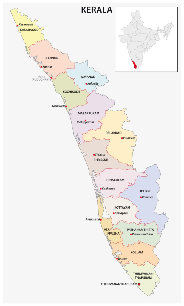 Kerala Assembly Elections 2026 Kerala political map showing districts ahead of Assembly elections