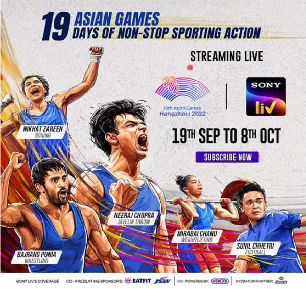 Sony Sports bags Asian Games 2026 India broadcast rights with cricket streaming on Sony LIV