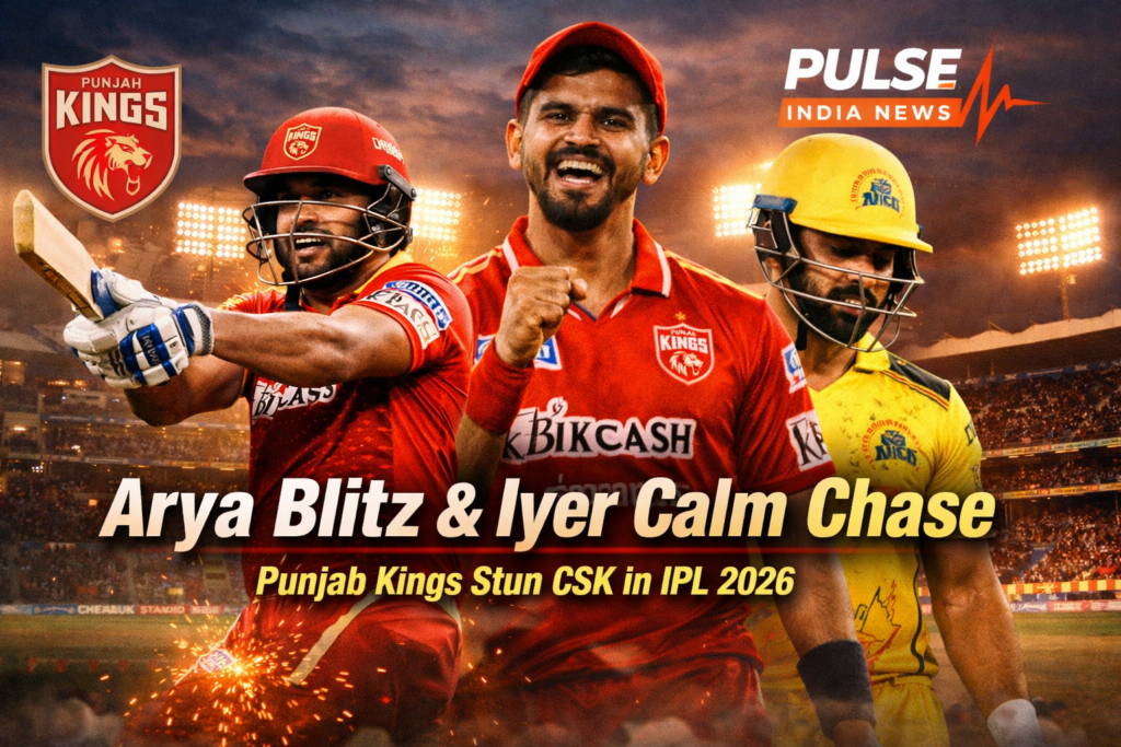209 Not Enough! Arya’s Powerplay Storm & Iyer’s Calm Chase Shock CSK at Chepauk Priyansh Arya and Shreyas Iyer lead Punjab Kings to victory against Chennai Super Kings in IPL 2026 at Chepauk