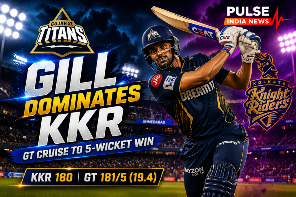Shubman Gill batting vs KKR IPL 2026 Gujarat Titans chase Ahmedabad night match