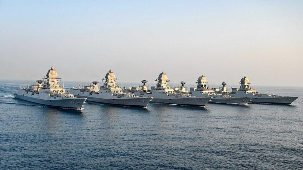 Indian Navy warship and aircraft carrier representing India’s expanding strategic reach