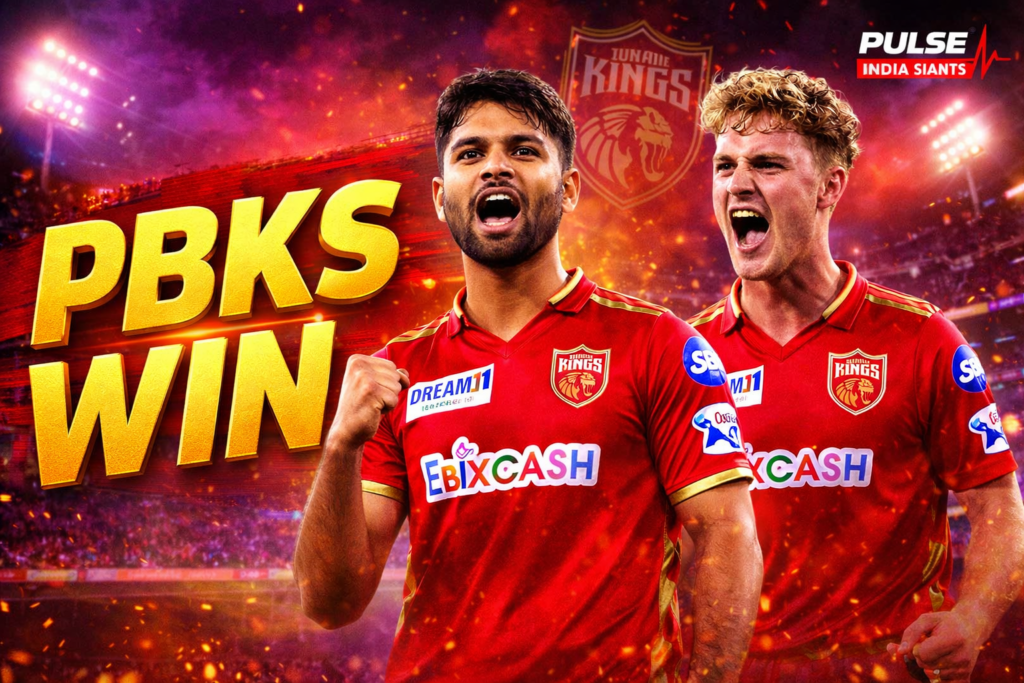 Punjab Kings players celebrate win against Lucknow Super Giants IPL 2026 with Priyansh Arya and Cooper Connolly leading the batting