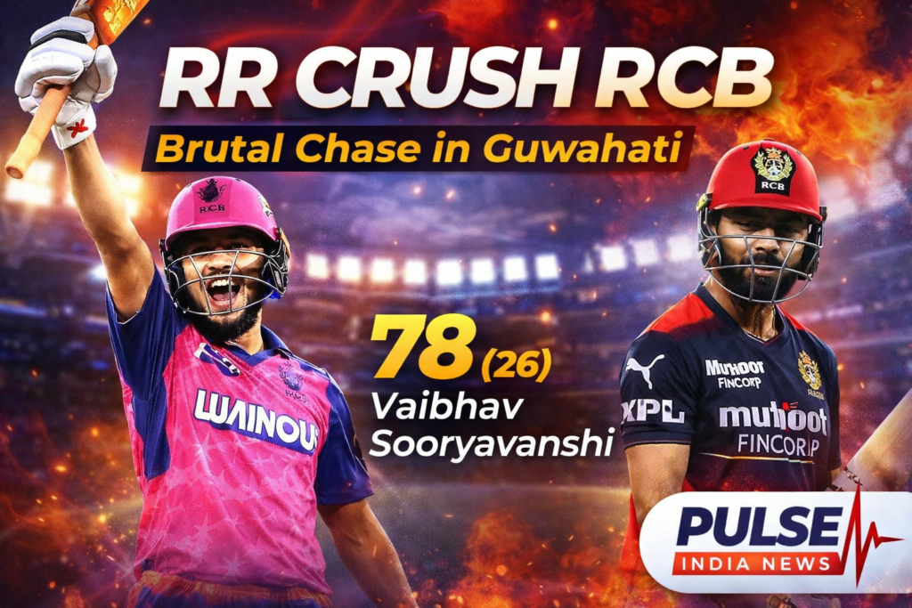 RR Crush RCB in IPL 2026: Sooryavanshi 78 Blitz Powers 200+ Chase in Guwahati Vaibhav Sooryavanshi celebrates after scoring 78 as Rajasthan Royals defeat RCB in IPL 2026 Guwahati match