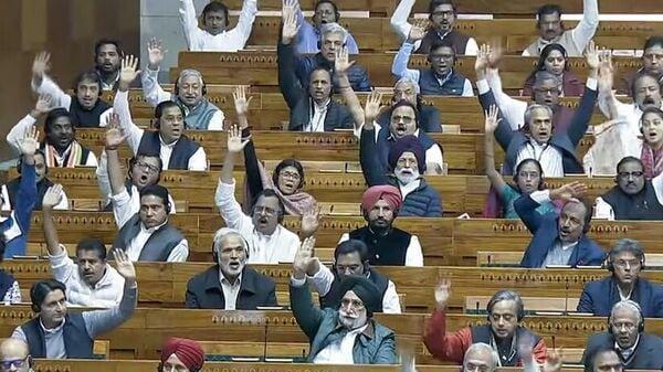 Lok Sabha MPs voting on constitutional amendment bill India women reservation