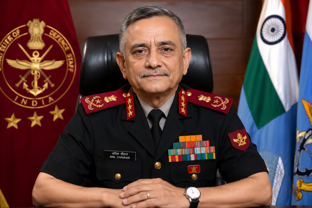 General Anil Chauhan, India’s Chief of Defence Staff, during an official portrait session