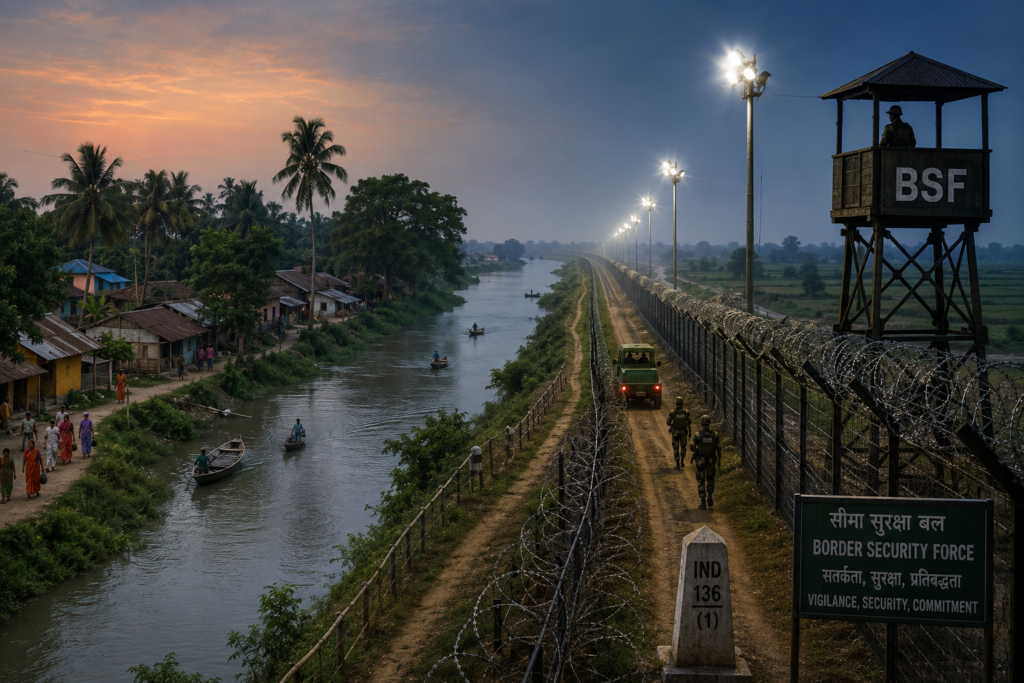 Border infrastructure and surveillance systems along India-Bangladesh frontier