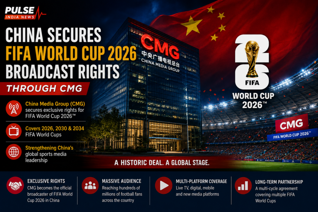 China Media Group secures FIFA World Cup 2026 broadcasting rights as China strengthens its global sports media presence.