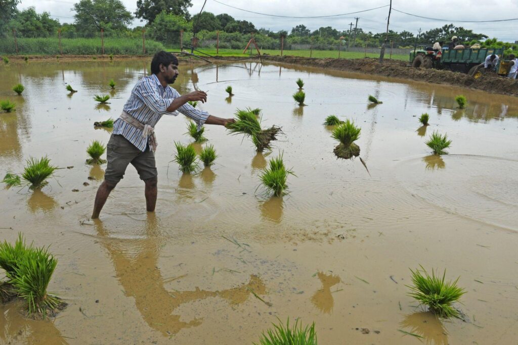 Indian farmers preparing agricultural land ahead of monsoon season