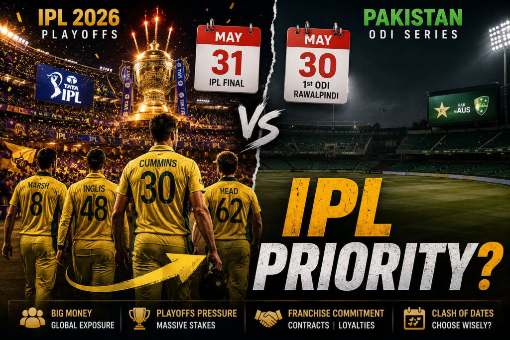 Australian cricketers prioritising IPL playoffs over Pakistan ODI series
