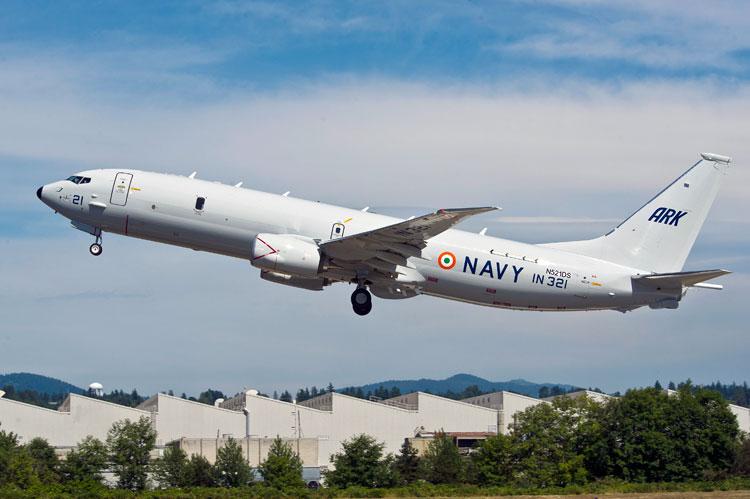 Indian Navy P-8I maritime surveillance aircraft used for Indian Ocean patrol operations