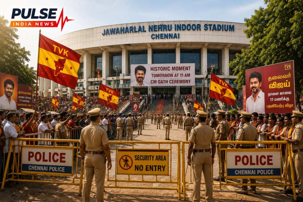 Security preparations underway in Chennai ahead of Vijay oath ceremony