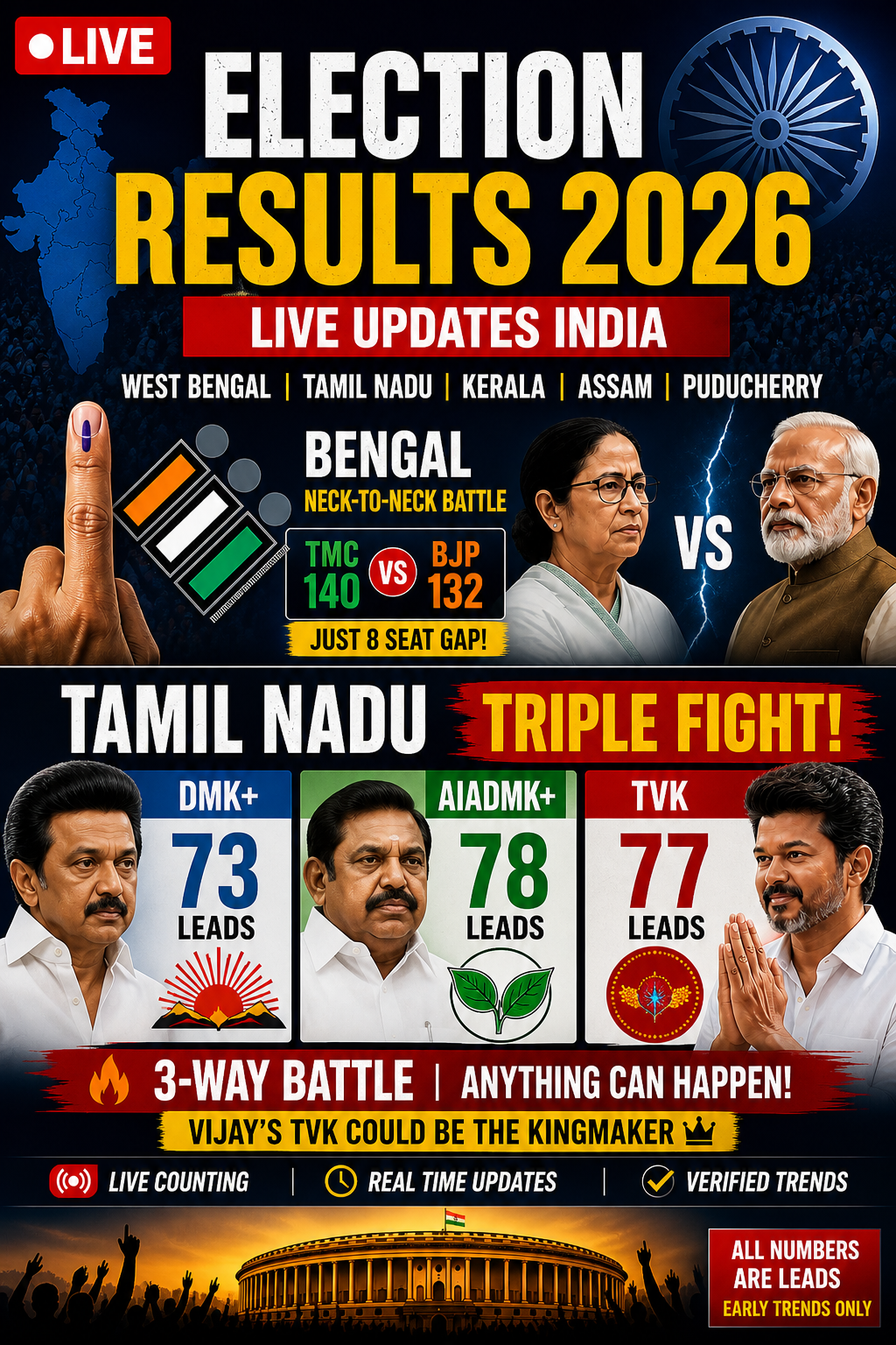 Election Results 2026 Live Updates India