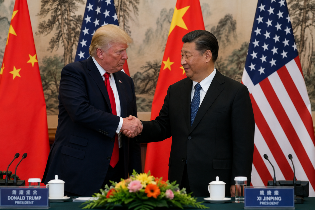 Donald Trump and Xi Jinping meeting during China summit 2026
