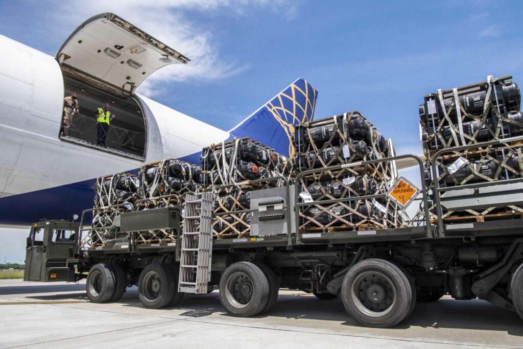 US military cargo aircraft loading weapons for Israel amid rising Middle East tensions