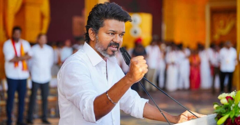 Vijay addressing supporters and media after Tamil Nadu Election 2026 results