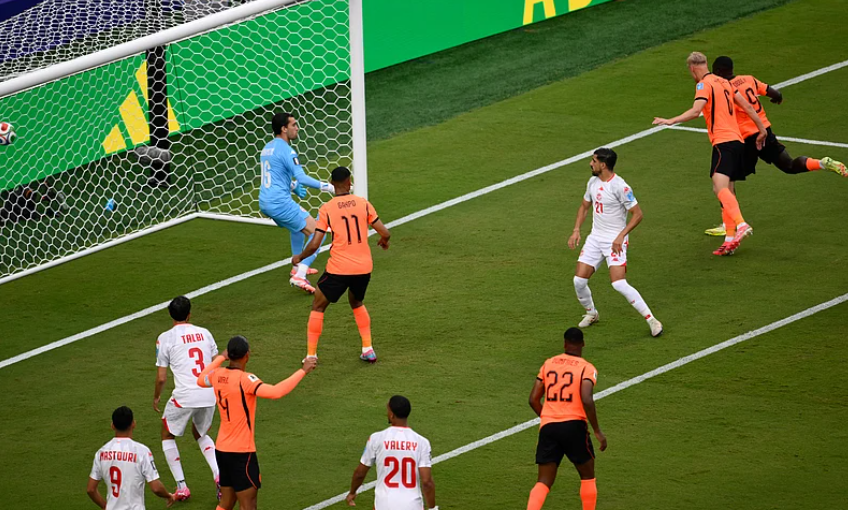 Brian Brobbey scores Netherlands second goal against Tunisia in FIFA World Cup 2026