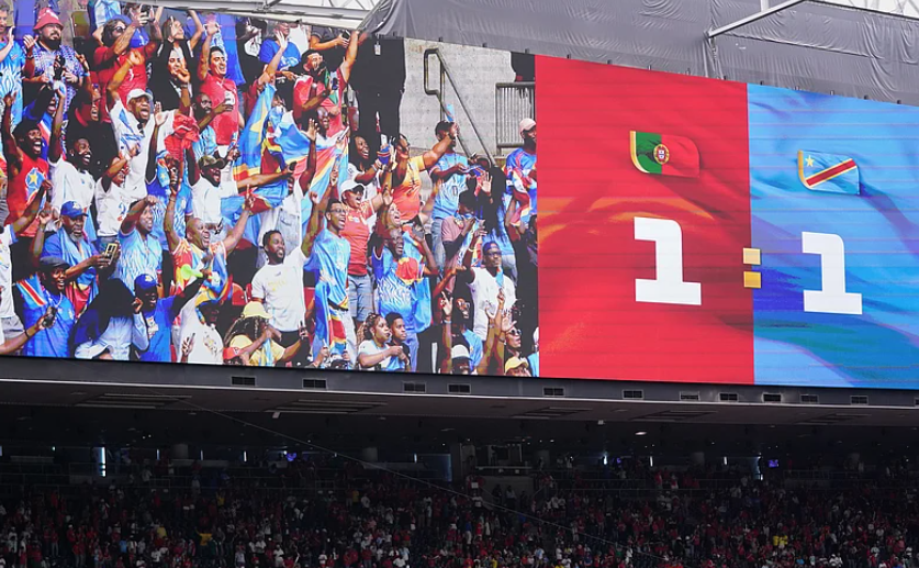 DR Congo fans celebrate after Portugal vs DR Congo ended 1-1 in FIFA World Cup 2026 Group K