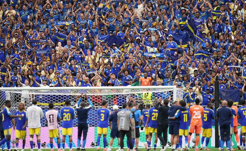 Curaçao fans applaud their players after the FIFA World Cup 2026 Group E match against Germany