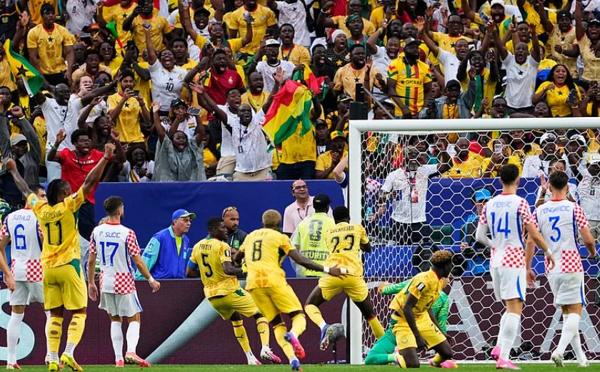 Derrick Luckassen celebrates after scoring Ghana