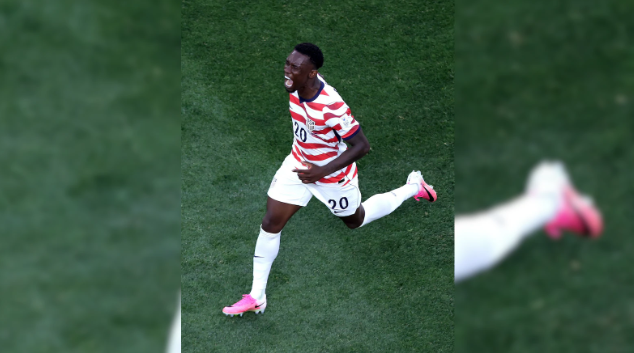Folarin Balogun celebrates after scoring for USA against Paraguay in the FIFA World Cup 2026 Group D match