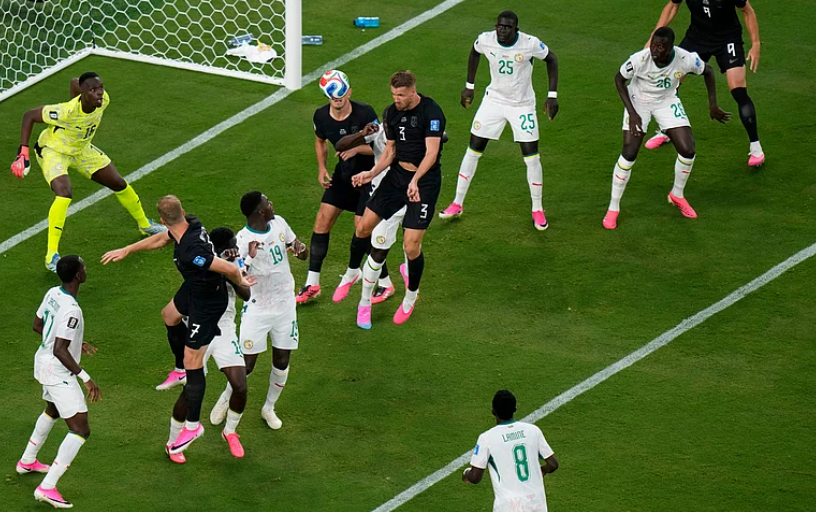 Kristoffer Ajer challenges for a corner during Norway vs Senegal FIFA World Cup 2026 match