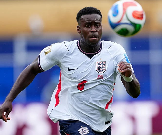 Marc Guehi tracks the ball during England vs Ghana FIFA World Cup 2026 match