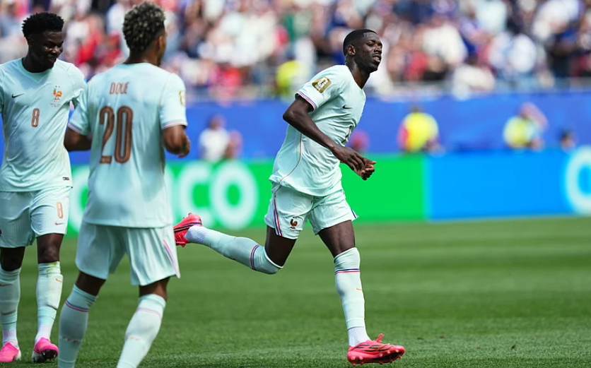 Ousmane Dembele celebrates after scoring for France against Norway in FIFA World Cup 2026 Group I