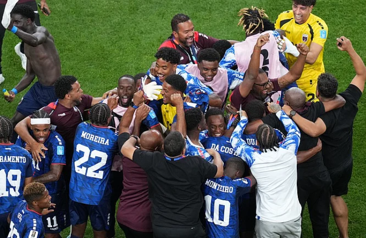 Cabo Verde players celebrate after advancing from Group H at the FIFA World Cup 2026