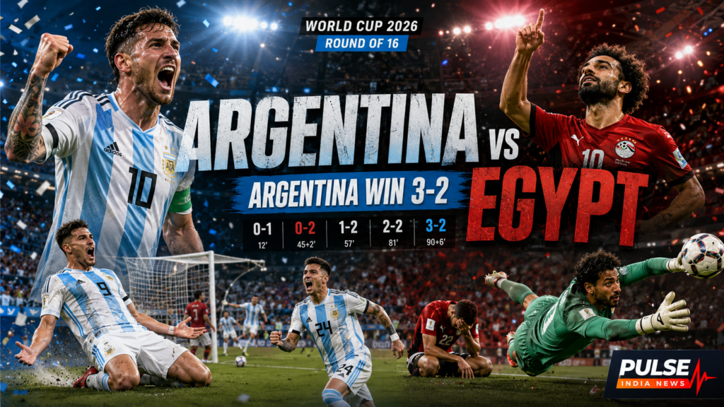 Argentina vs Egypt Review: Messi Redemption and Enzo Fernández Winner Seal Stunning 3-2 Comeback – FIFA World Cup 2026 Argentina players celebrate a dramatic 3-2 comeback victory over Egypt in the FIFA World Cup 2026 Round of 16