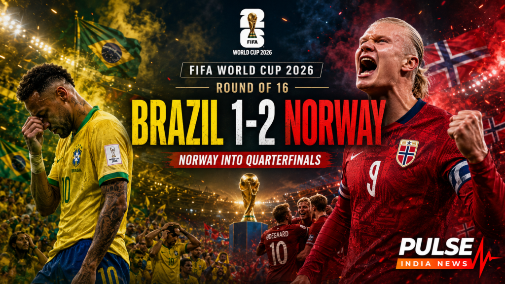 Brazil vs Norway Review: Haaland Brace Stuns Brazil as Neymar Retires After World Cup Exit Brazil 1-2 Norway FIFA World Cup 2026 Round of 16 featured image with dejected Neymar and celebrating Erling Haaland