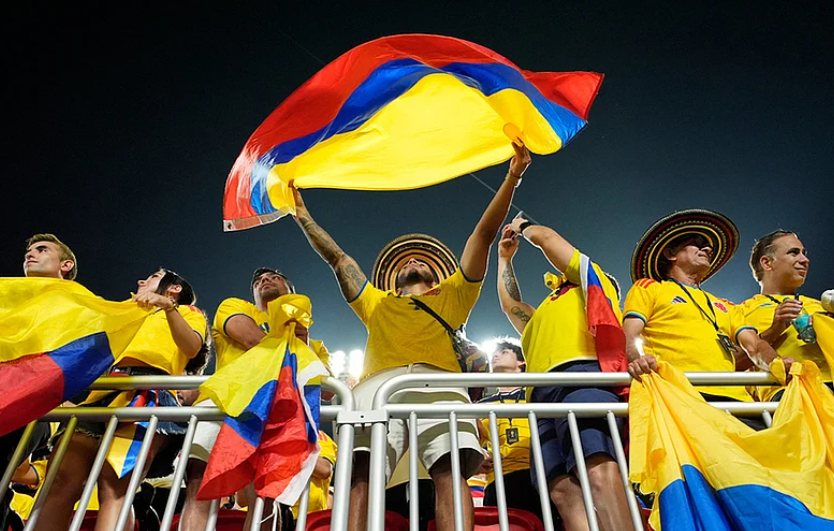 Colombia supporters celebrate after their FIFA World Cup 2026 Round of 32 victory over Ghana