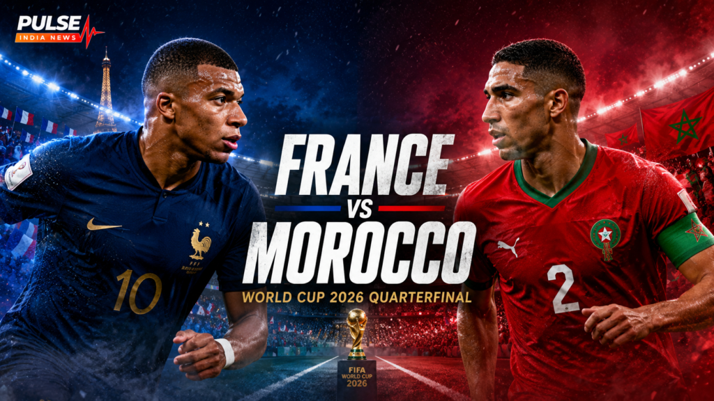 France vs Morocco Preview: Lineups, Mbappé Watch and Prediction – FIFA World Cup 2026 France vs Morocco FIFA World Cup 2026 quarterfinal cinematic featured image with Kylian Mbappé and Achraf Hakimi
