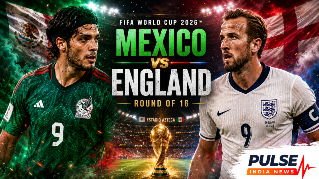 Mexico vs England Preview: Azteca Altitude, Harry Kane and Bellingham Face El Tri Wall Mexico vs England FIFA World Cup 2026 Round of 16 cinematic featured image with RaĂșl JimĂ©nez and Harry Kane at Estadio Azteca