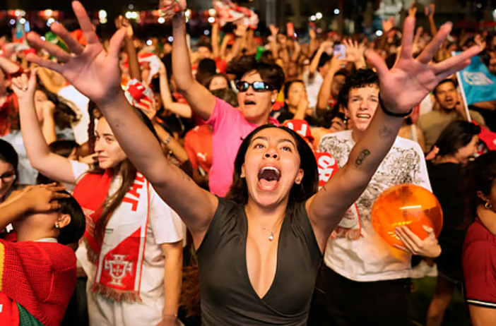 Portugal fans in Lisbon celebrate after VAR disallowed Croatia