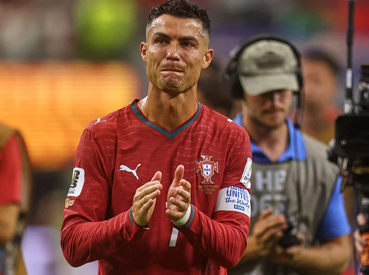 Cristiano Ronaldo reacts emotionally after Portugal