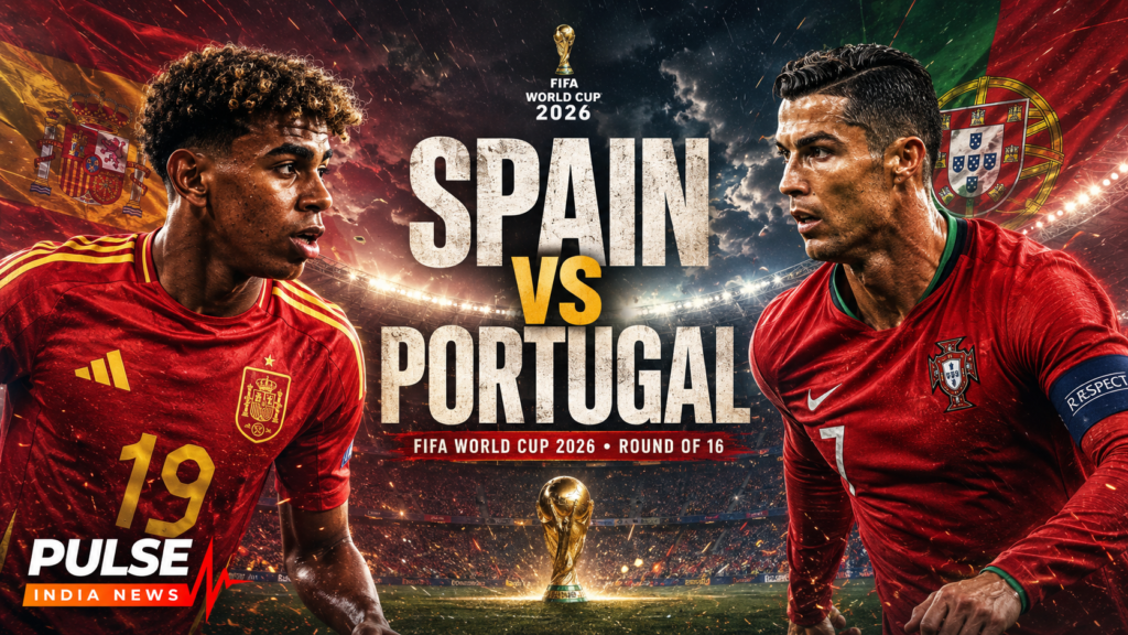 Spain vs Portugal Preview: Lineups, Tactical Analysis and Prediction – FIFA World Cup 2026 Spain vs Portugal FIFA World Cup 2026 Round of 16 cinematic featured image with Lamine Yamal and Cristiano Ronaldo