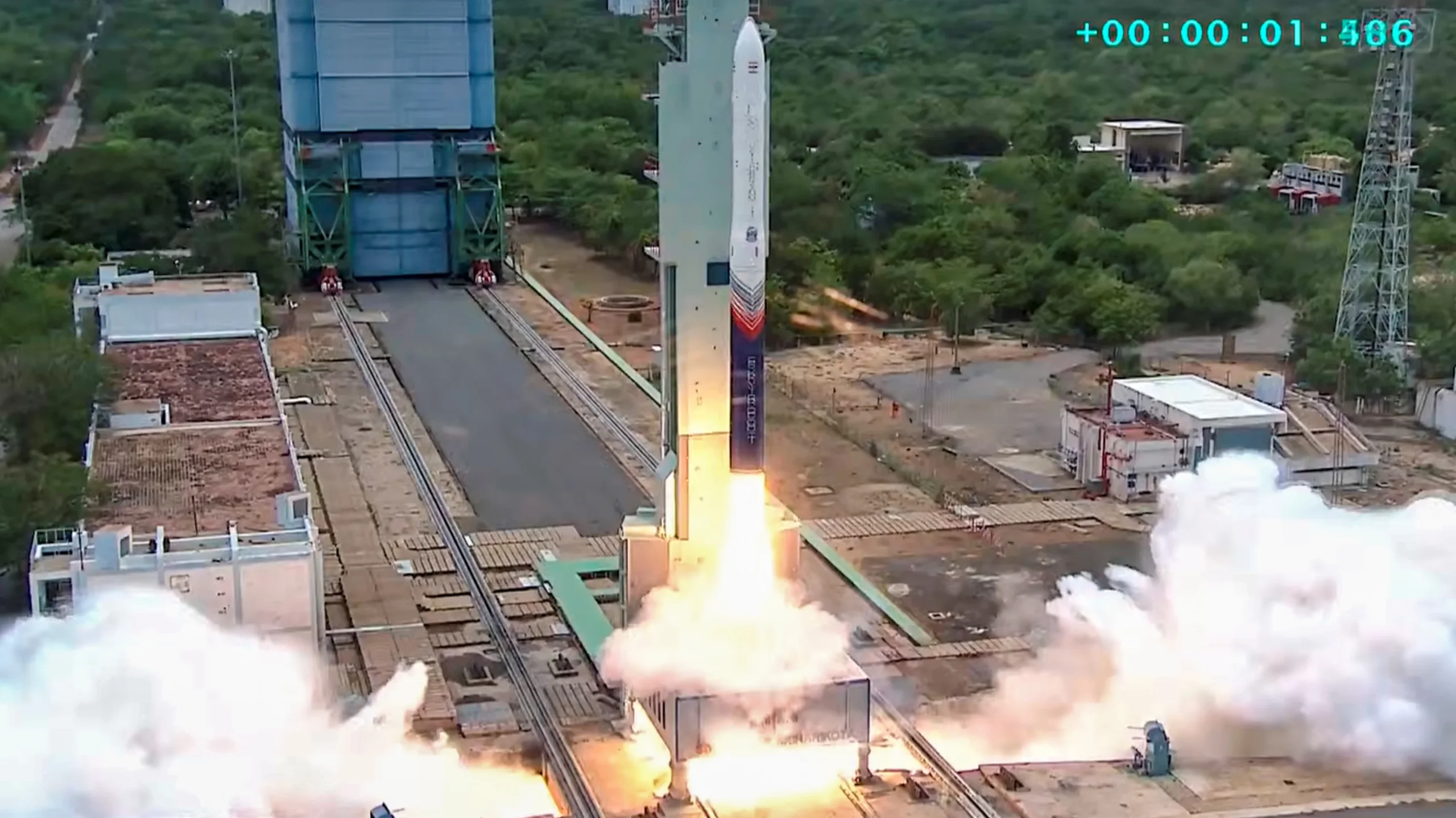 Skyroot Aerospace Vikram-1 rocket lifting off from Sriharikota during Mission Aagaman