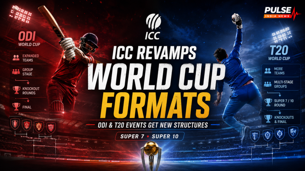 ICC ODI and T20 World Cup format changes featuring Super 7, Super 10, expanded teams and new knockout stages