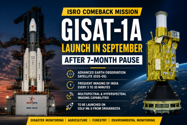 Pulse India News – Latest Breaking News from India & World ISRO GISAT-1A EOS-05 Earth observation satellite and GSLV rocket ahead of the planned September 2026 launch from Sriharikota