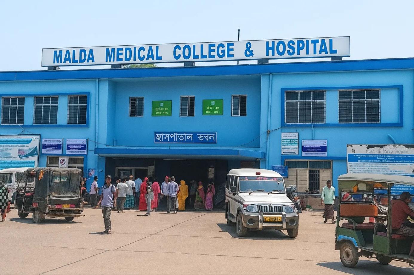 Malda Medical College and Hospital building in West Bengal amid an inquiry into newborn deaths