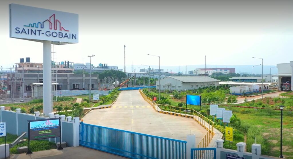 Saint-Gobain Gyproc manufacturing plant entrance in Visakhapatnam, Andhra Pradesh