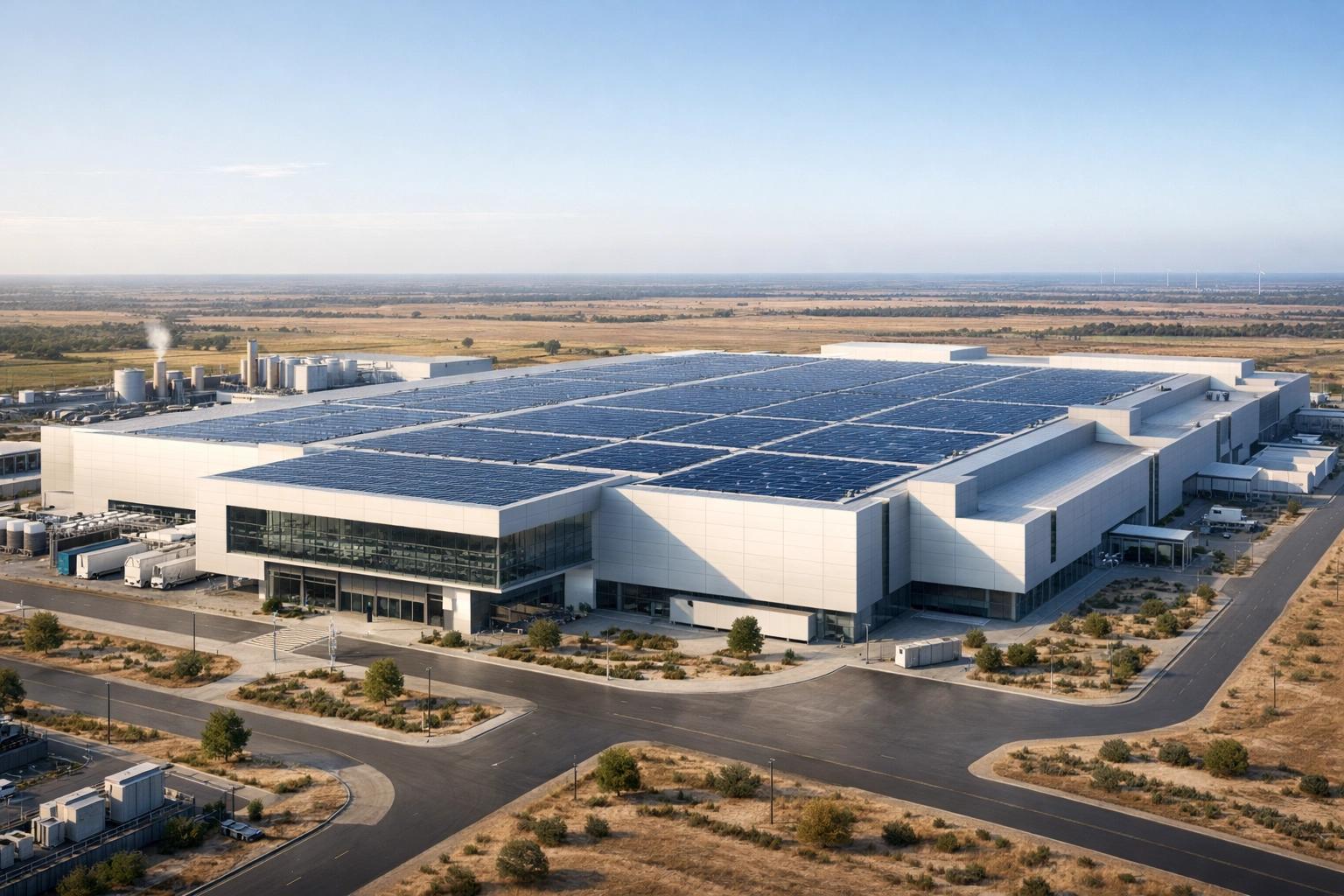 Concept rendering of the Terafab semiconductor manufacturing complex planned in Texas