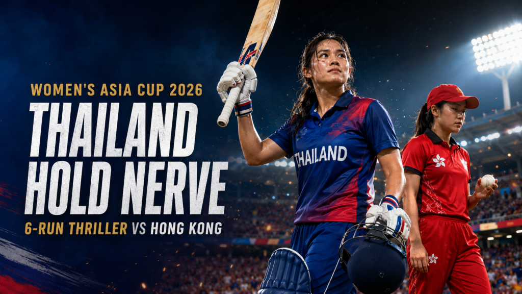 Thailand Hold Nerve to Beat Hong Kong by 6 Runs in Women’s Asia Cup Thriller Thailand Women celebrate a six-run victory over Hong Kong in the Women’s Asia Cup 2026.
