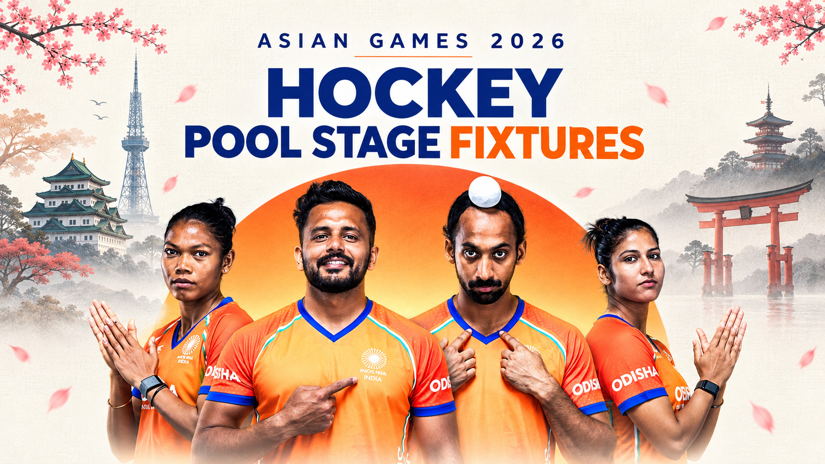 Asian Games 2026: India’s Biggest Medal Hopes Across Sports Illustration of Indian men's and women's hockey players ahead of the Asian Games 2026