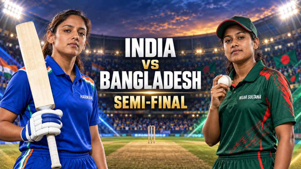 India captain Harmanpreet Kaur and Bangladesh captain Nigar Sultana ahead of the Asian Games 2026 women’s cricket semi-final.
